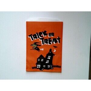 Unique Halloween Trick or Treat Paper Goodie Bag Haunted House Witch Bat
